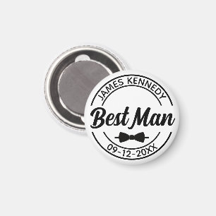 Gepersonaliseerde beste man met naam en trouwdatum magneet