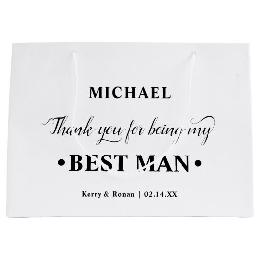 Gepersonaliseerde Beste Man Zwart-wit Dank u Groot Cadeauzakje (Voorkant)