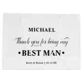 Gepersonaliseerde Beste Man Zwart-wit Dank u Groot Cadeauzakje (Achterkant)