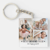 Gepersonaliseerde Beste Moeder 6 Foto Collage Moed Sleutelhanger (Voorkant)