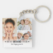 Gepersonaliseerde Beste Moeder 6 Foto Collage Moed Sleutelhanger (Achterkant)