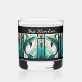 Gepersonaliseerde Beste Moeder Ooit Blauwe en Blau Whisky Glas (Voorkant)
