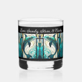 Gepersonaliseerde Beste Moeder Ooit Blauwe en Blau Whisky Glas (Achterkant)