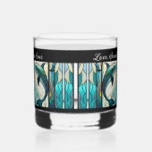 Gepersonaliseerde Beste Moeder Ooit Blauwe en Blau Whisky Glas (Links)