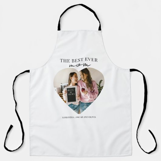 Gepersonaliseerde beste moeder ooit hartfoto schort (Voorkant)