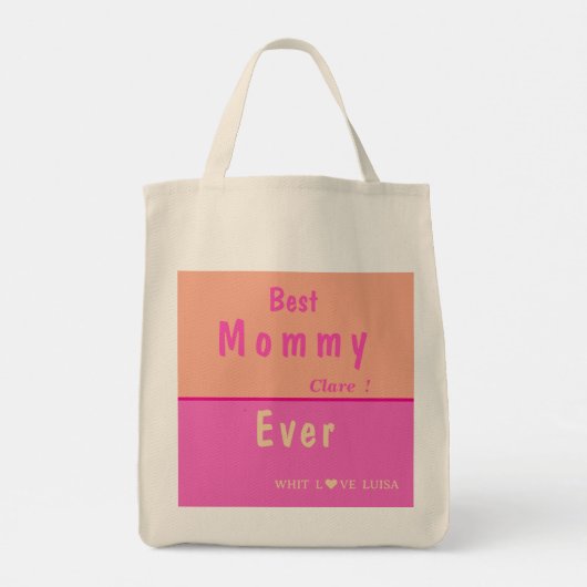 Gepersonaliseerde BESTE MOEDER OOIT ROZE & ROOS Tote Bag (Achterkant)