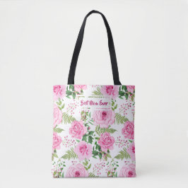 Gepersonaliseerde Beste Moeder Ooit Roze Waterverf Tote Bag
