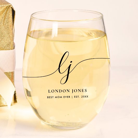 Gepersonaliseerde beste moeder ooit script Monogra Wijnglas Zonder Voet