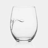 Gepersonaliseerde Beste Moeder Ooit Script Monogra Wijnglas Zonder Voet (Links)