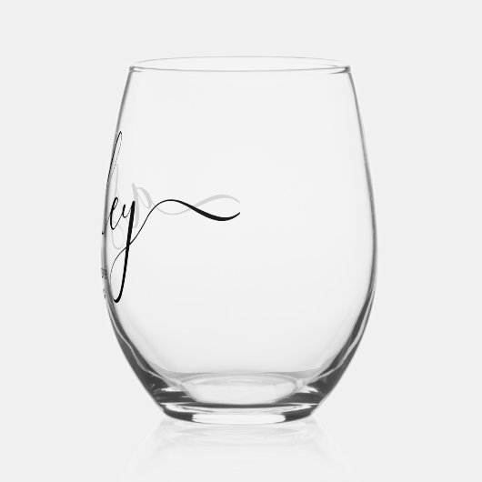 Gepersonaliseerde Beste Moeder Ooit Script Monogra Wijnglas Zonder Voet (Links)