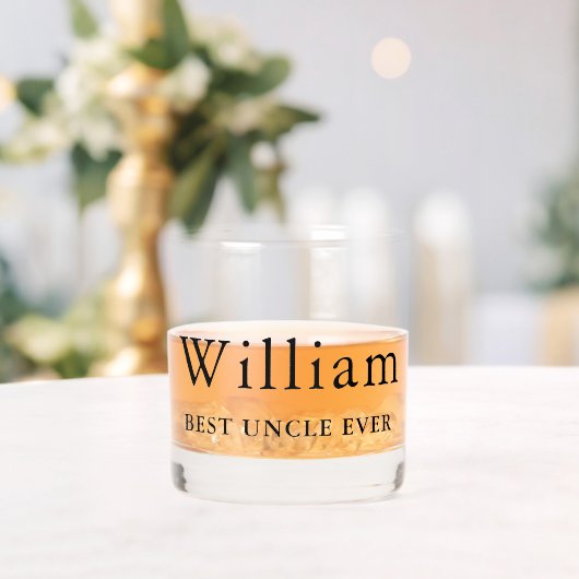 Gepersonaliseerde beste oom ooit whisky glas (Insitu (Huwelijk))