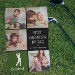 Gepersonaliseerde beste opa door foto-cadeautje op golfhanddoek<br><div class="desc">Op zoek naar het perfecte cadeau voor je golfliefhebbende opa? Geef hem iets dat hem zal laten opvallen op de fairway en onthoud zijn kleinkinderen elke keer dat hij zijn club zwaait. Met ons gepersonaliseerde product met golfthema kunt u uw wensen aanpassen met 4 afbeeldingen, een lieve woordspeling 'Best Grandpa...</div>