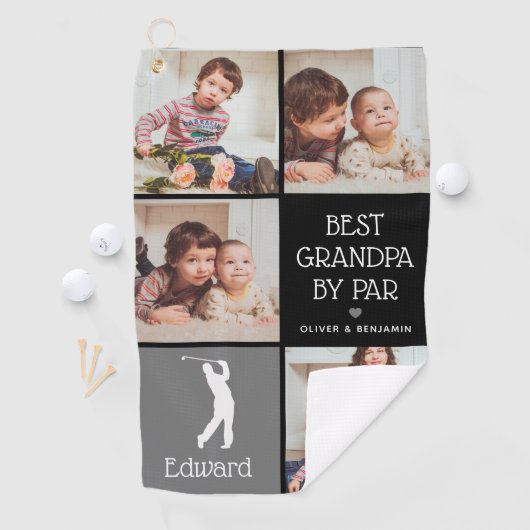 Gepersonaliseerde beste opa door foto-cadeautje op golfhanddoek (Insitu)