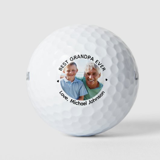 Gepersonaliseerde "Beste Opa Ooit" Aangepaste Foto Golfballen (Voorkant)