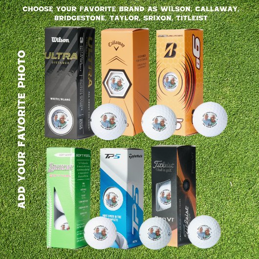 Gepersonaliseerde "Beste Opa Ooit" Aangepaste Foto Golfballen