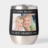 Gepersonaliseerde beste opa ooit foto zwart (Voorkant)