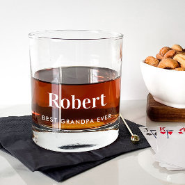 Gepersonaliseerde beste opa ooit monogram whisky glas