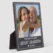 Gepersonaliseerde Beste Opa Rustieke Krijtbord Fotoplaat (Zijkant)