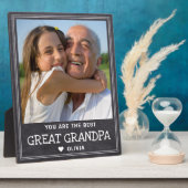 Gepersonaliseerde Beste Opa Rustieke Krijtbord Fotoplaat (Zijkant)