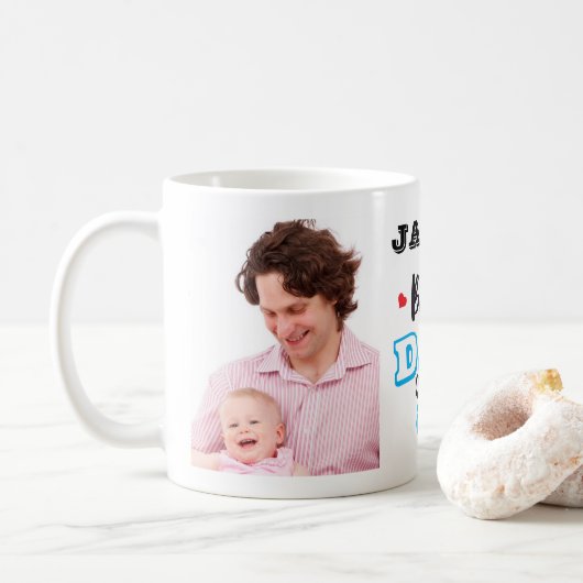 Gepersonaliseerde Beste Pap Ooit met Foto's Mok (Met donut)