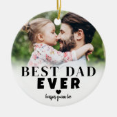 Gepersonaliseerde Beste Papa 2 Foto Kerstmis Keramisch Ornament (Voorkant)