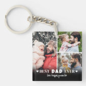 Gepersonaliseerde Beste Papa 6 Foto Collage Vader Sleutelhanger (Voorkant)