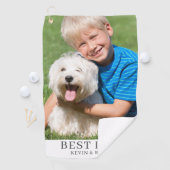 Gepersonaliseerde beste papa foto golfhanddoek (Insitu)