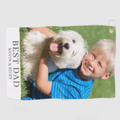 Gepersonaliseerde beste papa foto golfhanddoek (Horizontaal)