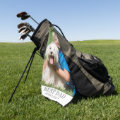 Gepersonaliseerde beste papa foto golfhanddoek (Groen)