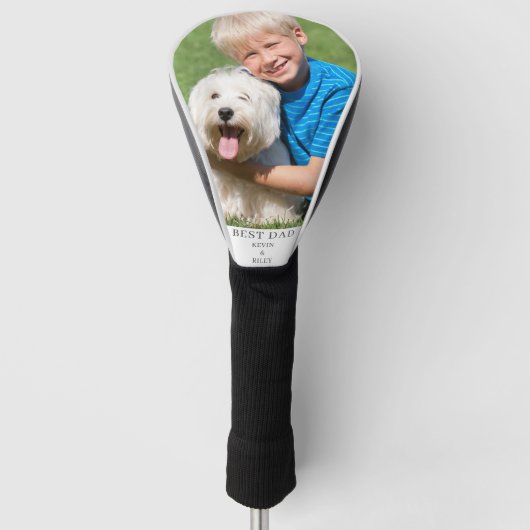 Gepersonaliseerde beste papa foto golfheadcover (Voorkant)