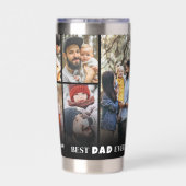 Gepersonaliseerde Beste Papa Fotocollage Vader Geïsoleerde Drinkbeker (Achterkant)