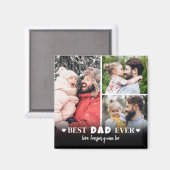 Gepersonaliseerde Beste Papa Fotocollage Vader Magneet (Voorkant / Achterkant)