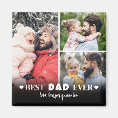 Gepersonaliseerde Beste Papa Fotocollage Vader Magneet (Voorkant)