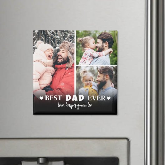 Gepersonaliseerde Beste Papa Fotocollage Vader Magneet