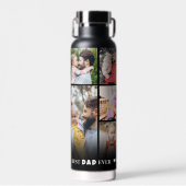 Gepersonaliseerde Beste Papa Fotocollage Vader Waterfles (Voorkant)