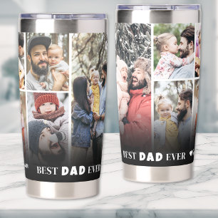 Gepersonaliseerde Beste Papa Ooit 8 Foto Collage V Geïsoleerde Drinkbeker