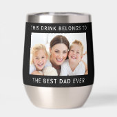 Gepersonaliseerde beste papa ooit foto zwart (Achterkant)