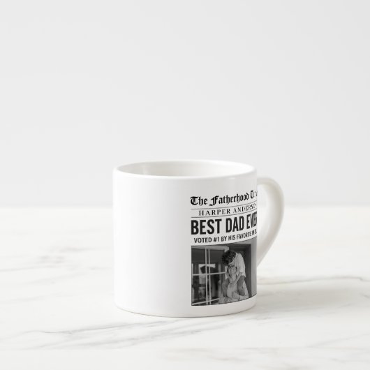 Gepersonaliseerde beste papa ooit krant espresso kop (Voorkant rechts)