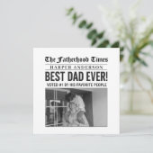 Gepersonaliseerde beste papa ooit krantenfoto (Staand voorkant)