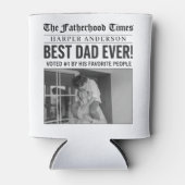 Gepersonaliseerde beste papa ooit krantenfoto blikjeskoeler (Voorkant)