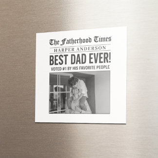 Gepersonaliseerde beste papa ooit krantenfoto magneet