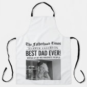 Gepersonaliseerde beste papa ooit krantenfoto schort (Voorkant)