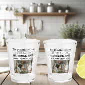 Gepersonaliseerde beste papa ooit krantenfoto shot glas