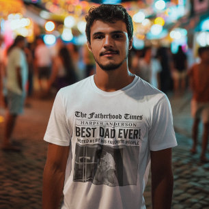 Gepersonaliseerde beste papa ooit krantenfoto t-shirt