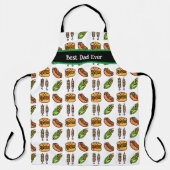 Gepersonaliseerde beste papa ooit Schattige barbec Schort (Voorkant)