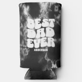 Gepersonaliseerde beste papa ooit zwart stropdas k seltzer blikjeskoeler (Voorkant)