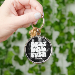 Gepersonaliseerde beste papa ooit zwart stropdas k sleutelhanger
