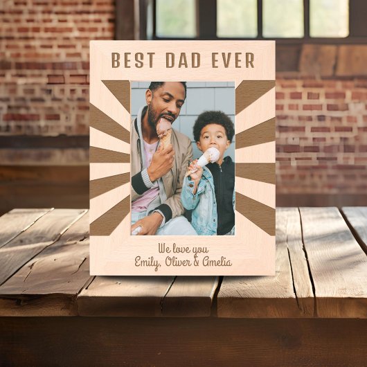 Gepersonaliseerde Beste Papa Sun Burst Keepsake Gegraveerde Lijstjes