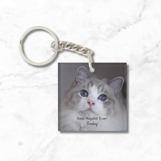 Gepersonaliseerde Beste Ragdoll Kat Ooit Pet Foto Sleutelhanger