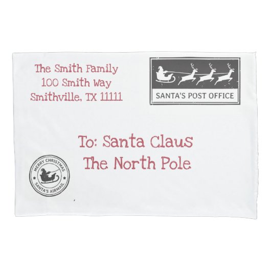 Gepersonaliseerde beste Santa Pillowcase Kussensloop (Voorkant)